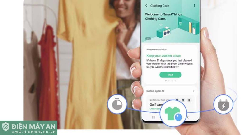 Máy giặt Samsung AI EcoBubble Inverter 10 kg WW10DG6U34LESV